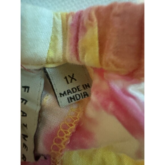 Feathers Tie Dye Off Shoulder Mini Dress Boho Bright Women's Plus 1X - Picture 7 of 12